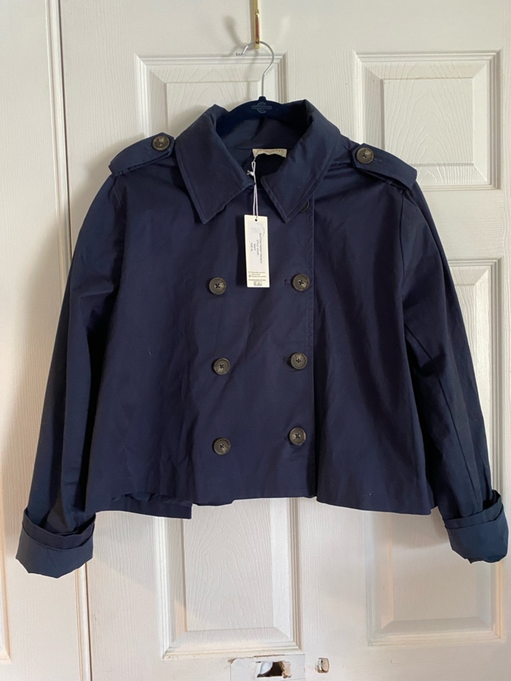 78&Sunny NWT Double-Breasted Trench Coat in Navy